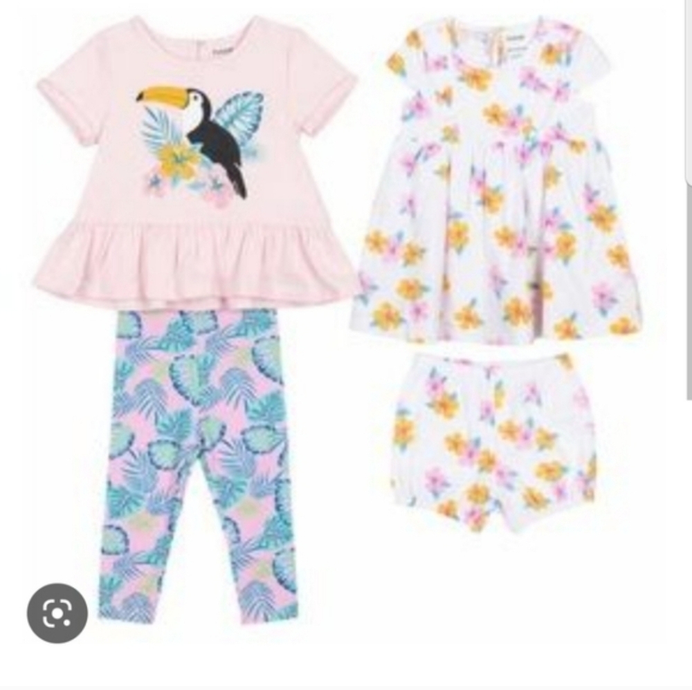 Peckkle 4 piece playwear set shorts dress pants clothes - Picture 1 of 6